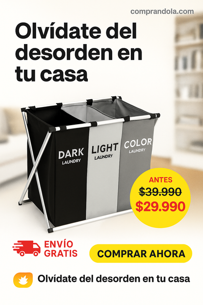 🧺 Cesta de Ropa Sucia Blanca · Negra · Color