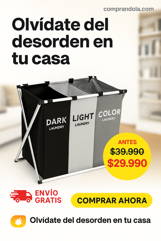🧺 Cesta de Ropa Sucia Blanca · Negra · Color